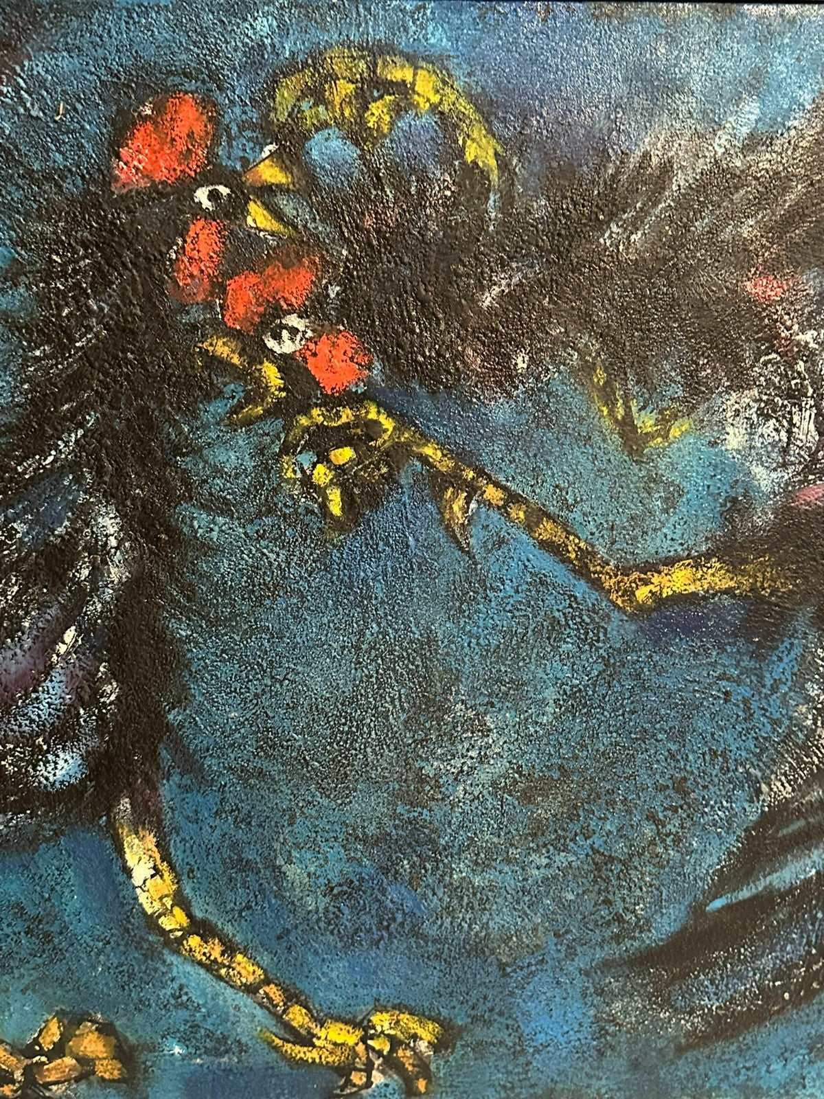 Xam Pedro Quetglas Ferrer (1915-2001) Ölgemälde Gallos En Fondo Azul