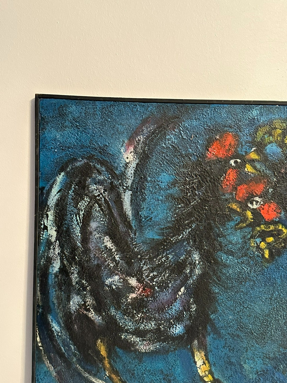 Xam Pedro Quetglas Ferrer (1915-2001) Ölgemälde Gallos En Fondo Azul