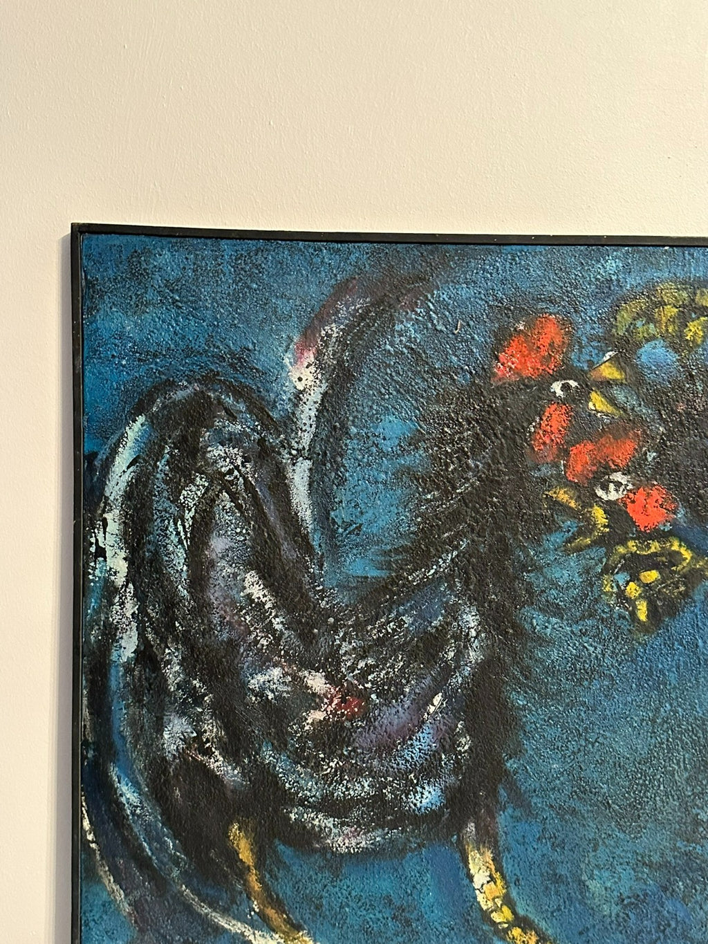 Xam Pedro Quetglas Ferrer (1915-2001) Ölgemälde Gallos En Fondo Azul