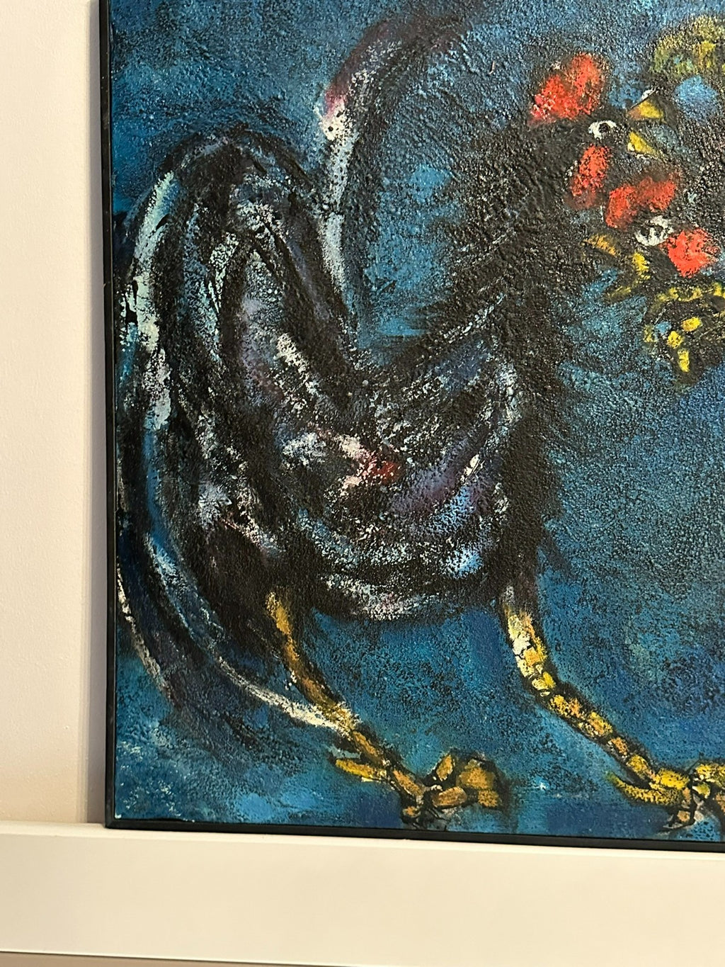 Xam Pedro Quetglas Ferrer (1915-2001) Ölgemälde Gallos En Fondo Azul