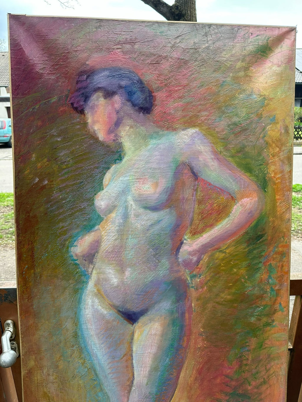 Maximilian Kurzweil (1867-1916) 188x81cm grosses Ölgemälde Akt Erotik von 1912