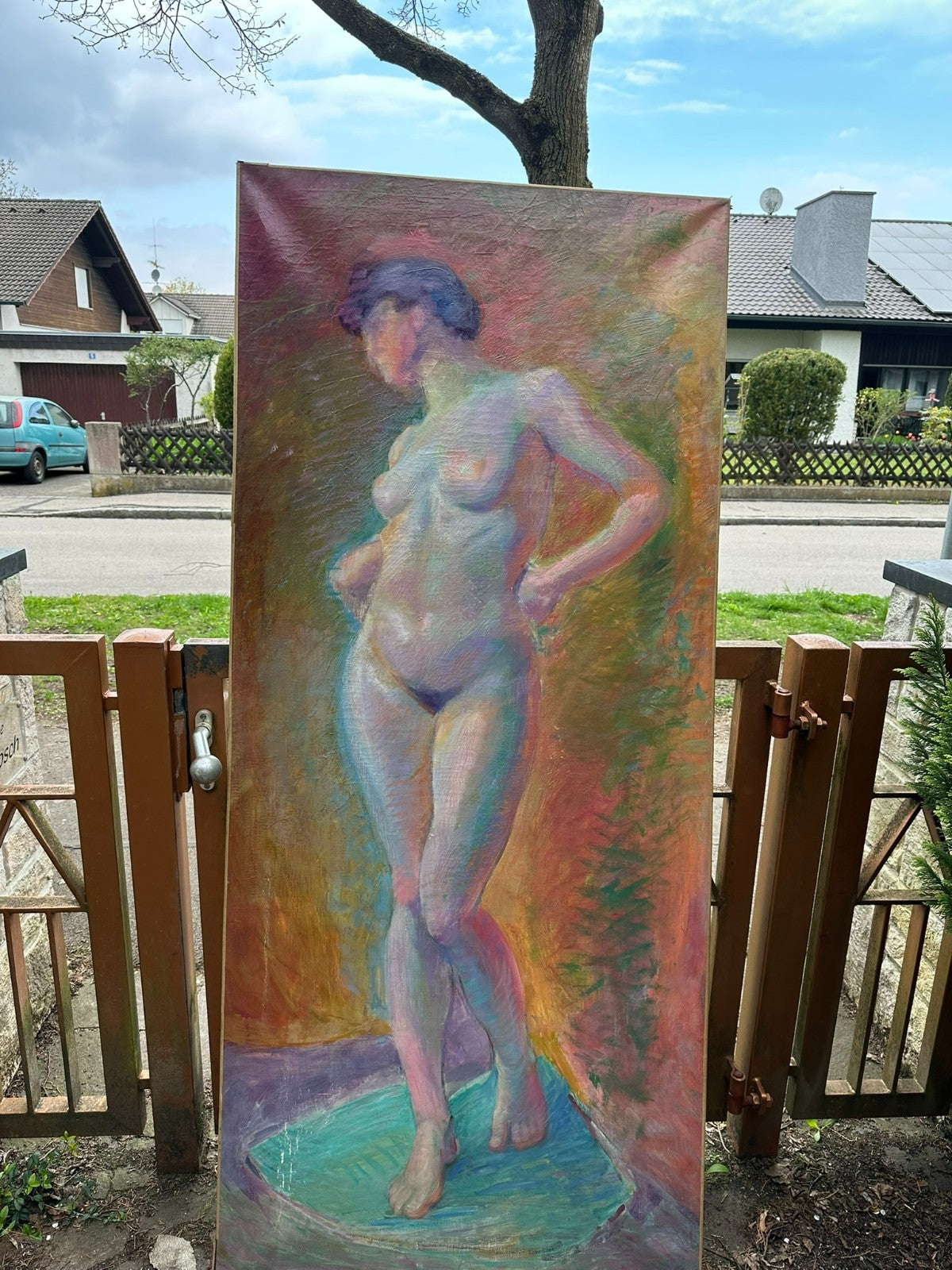 Maximilian Kurzweil (1867-1916) 188x81cm grosses Ölgemälde Akt Erotik von 1912