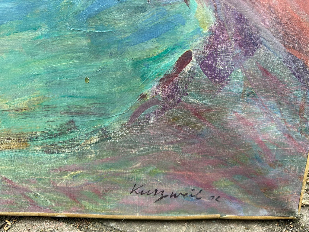 Maximilian Kurzweil (1867-1916) 188x81cm grosses Ölgemälde Akt Erotik von 1912