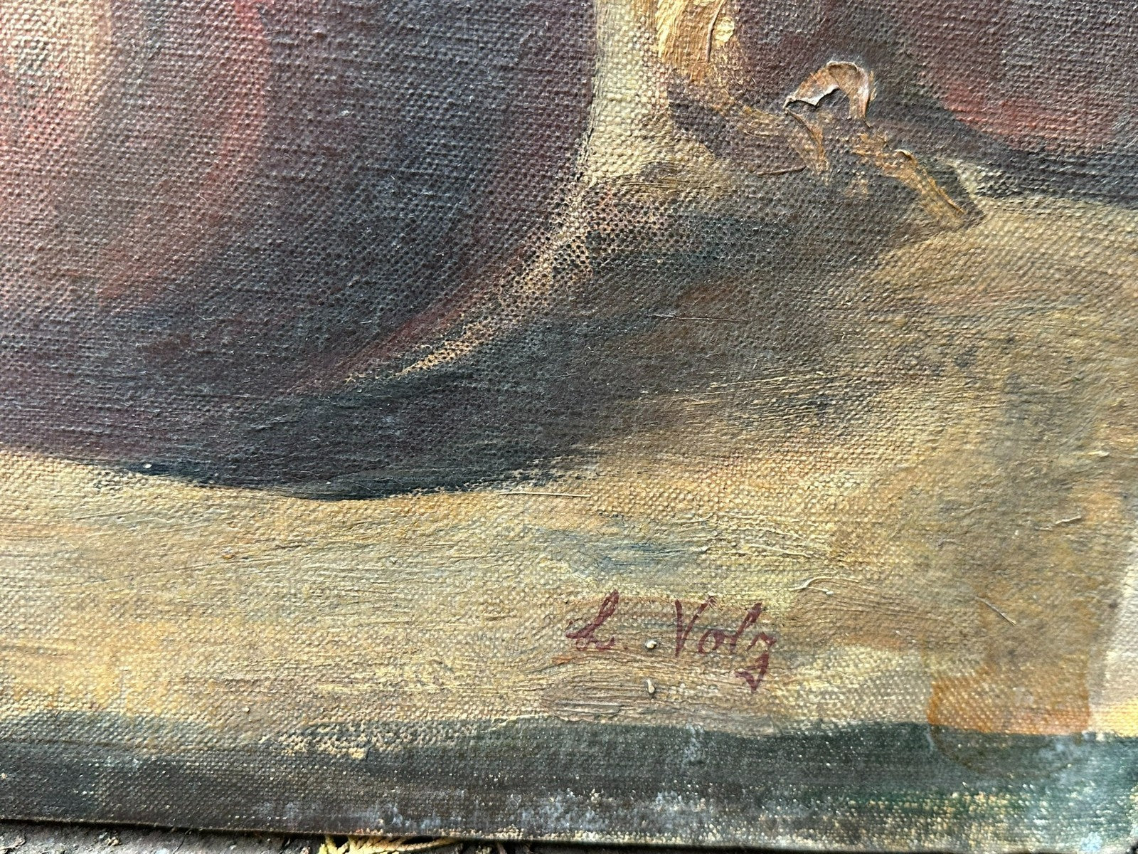 150x90cm grosses antikes Ölgemälde Stillleben signiert L. Volz