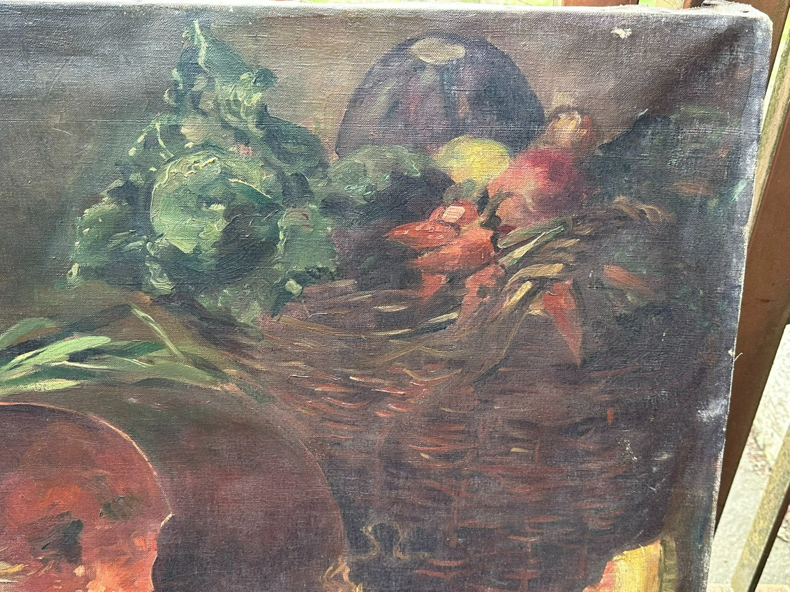 150x90cm grosses antikes Ölgemälde Stillleben signiert L. Volz