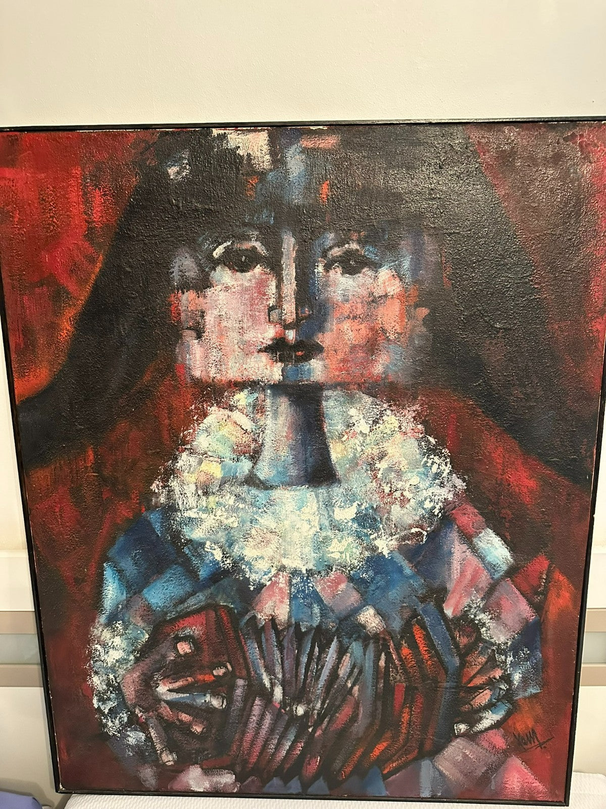 Xam Pedro Quetglas Ferrer (1915-2001) Ölgemälde Harlekin mit Ziehharmonika