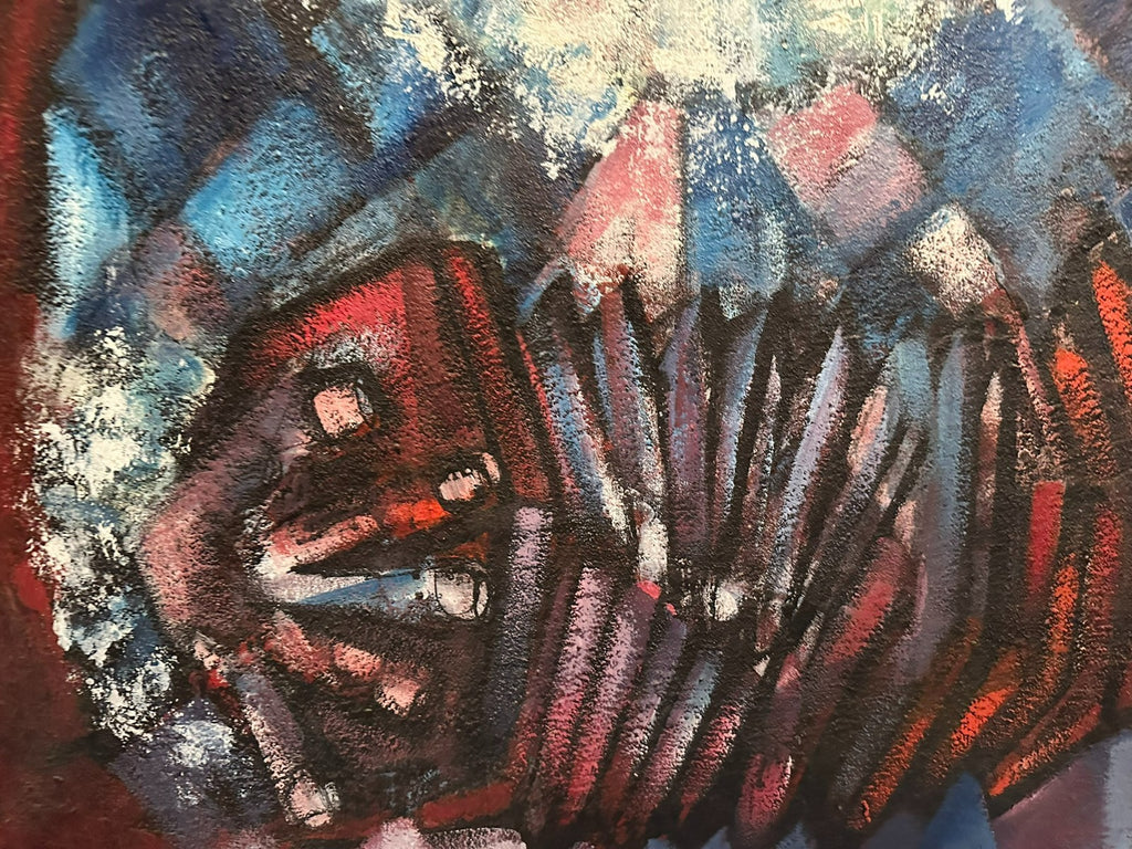 Xam Pedro Quetglas Ferrer (1915-2001) Ölgemälde Harlekin mit Ziehharmonika