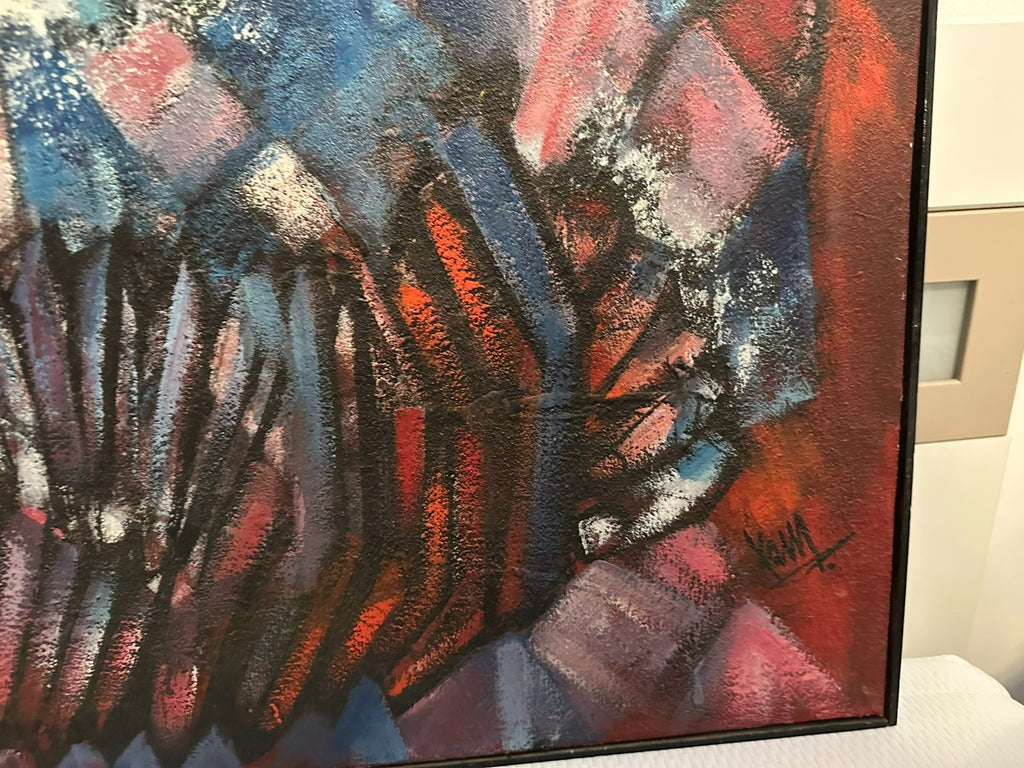 Xam Pedro Quetglas Ferrer (1915-2001) Ölgemälde Harlekin mit Ziehharmonika