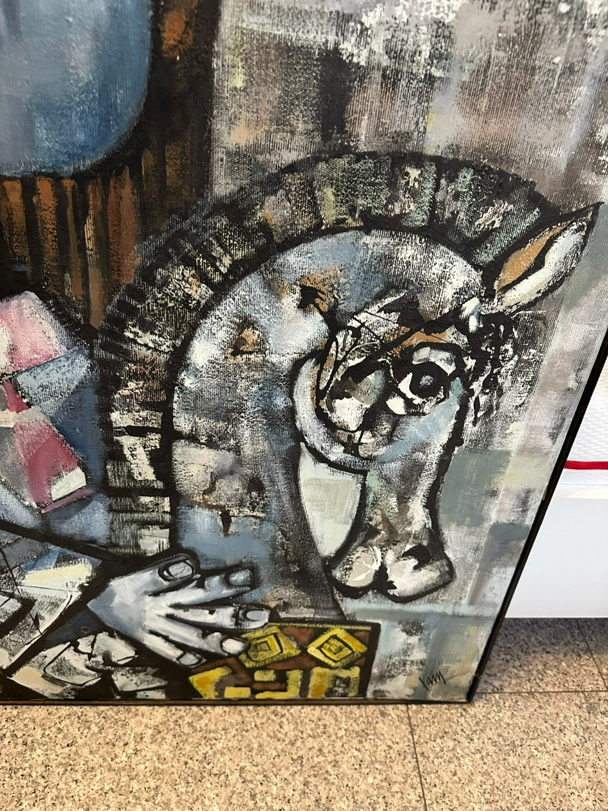 Xam Pedro Quetglas Ferrer (1915-2001) Ölgemälde Kind als König mit Schaukelpferd