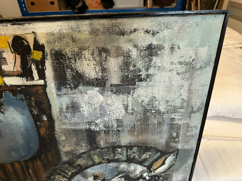 Xam Pedro Quetglas Ferrer (1915-2001) Ölgemälde Kind als König mit Schaukelpferd
