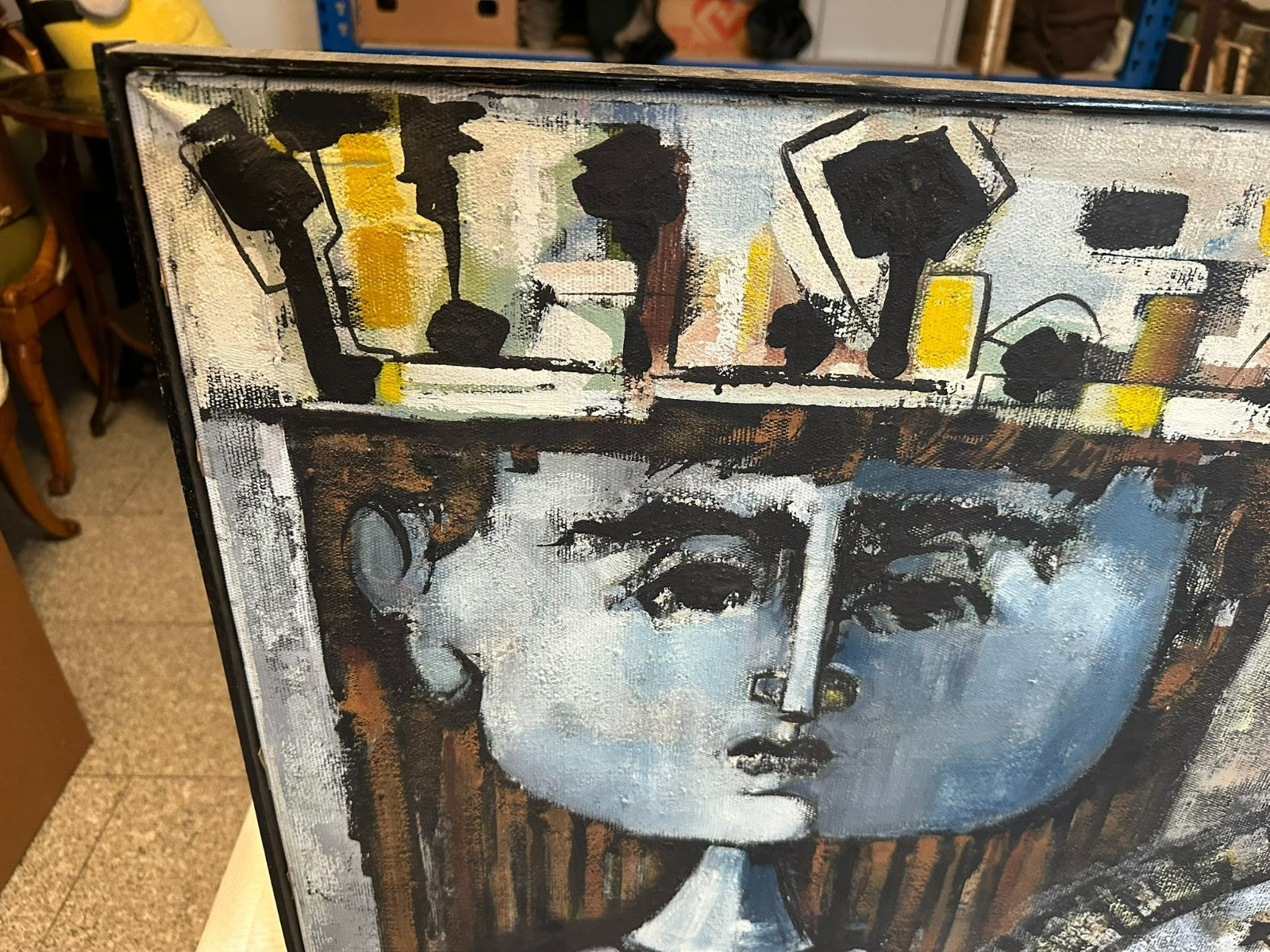 Xam Pedro Quetglas Ferrer (1915-2001) Ölgemälde Kind als König mit Schaukelpferd