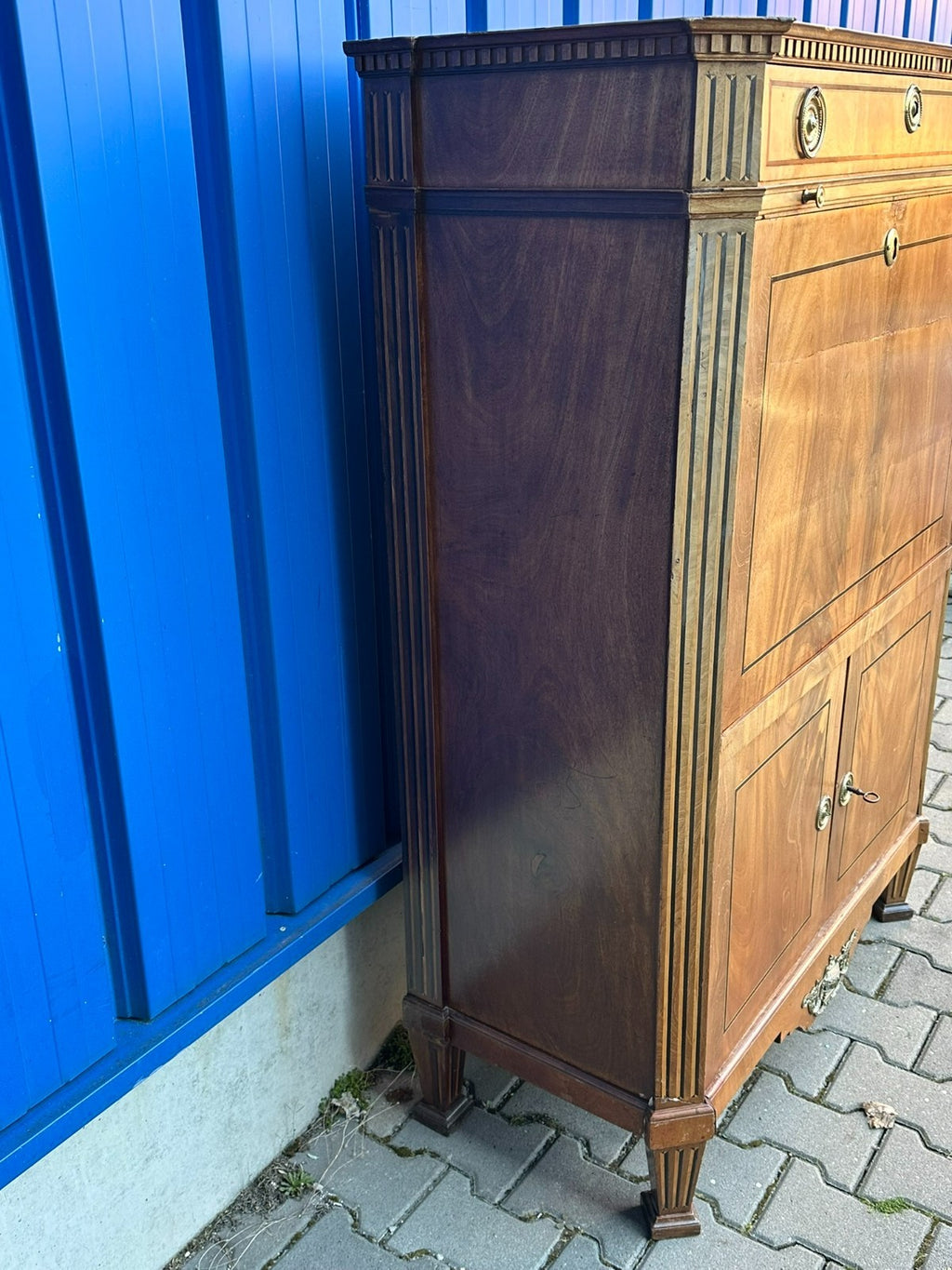 Antiker Louis Seize Sekretär um 1800 aus Mahagoni