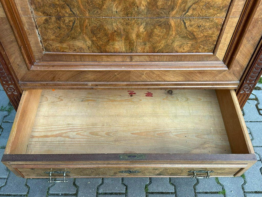 Antiker grosser Gründerzeit Sekretär um 1890 Nussbaum Furnier