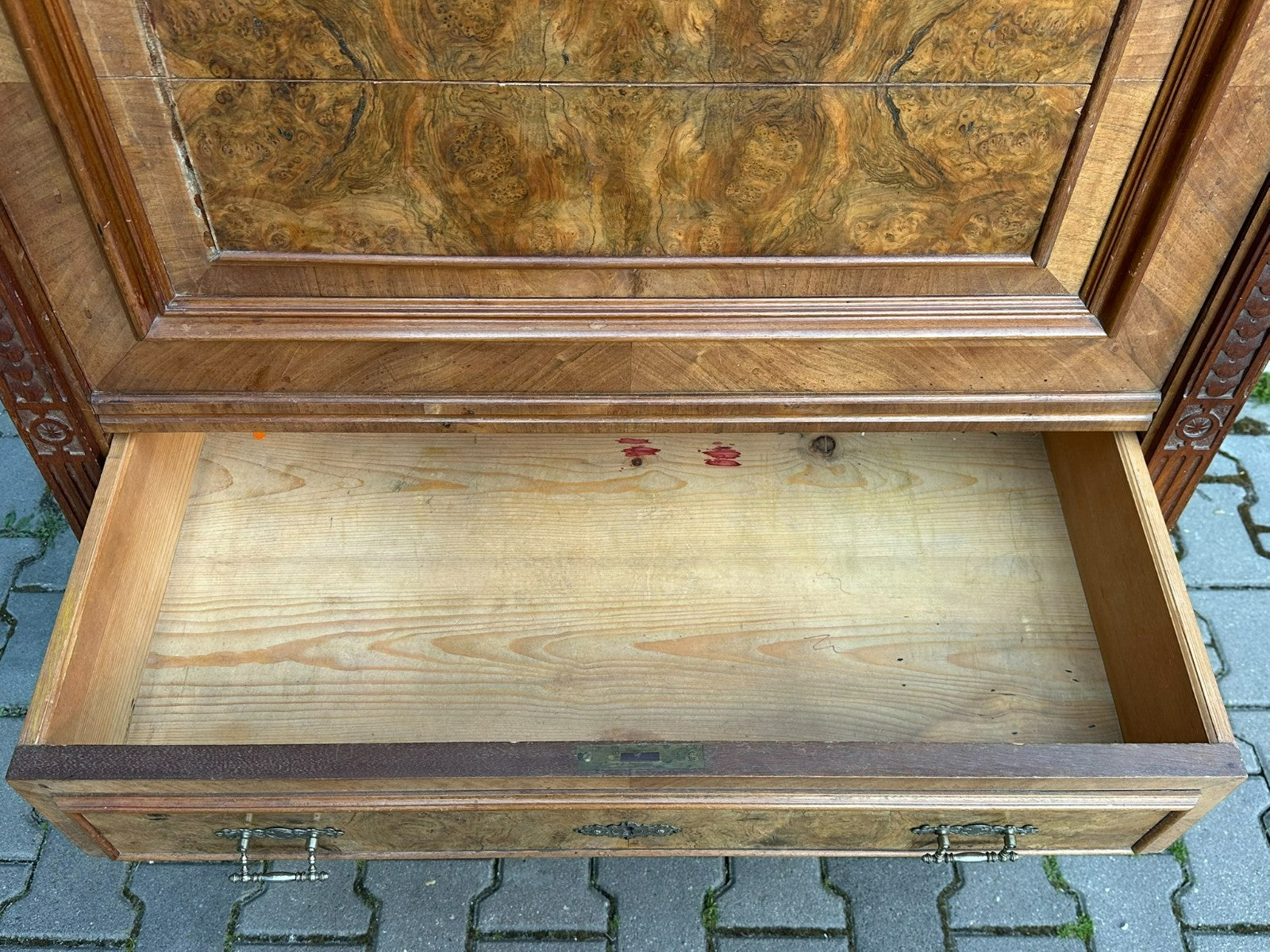 Antiker grosser Gründerzeit Sekretär um 1890 Nussbaum Furnier