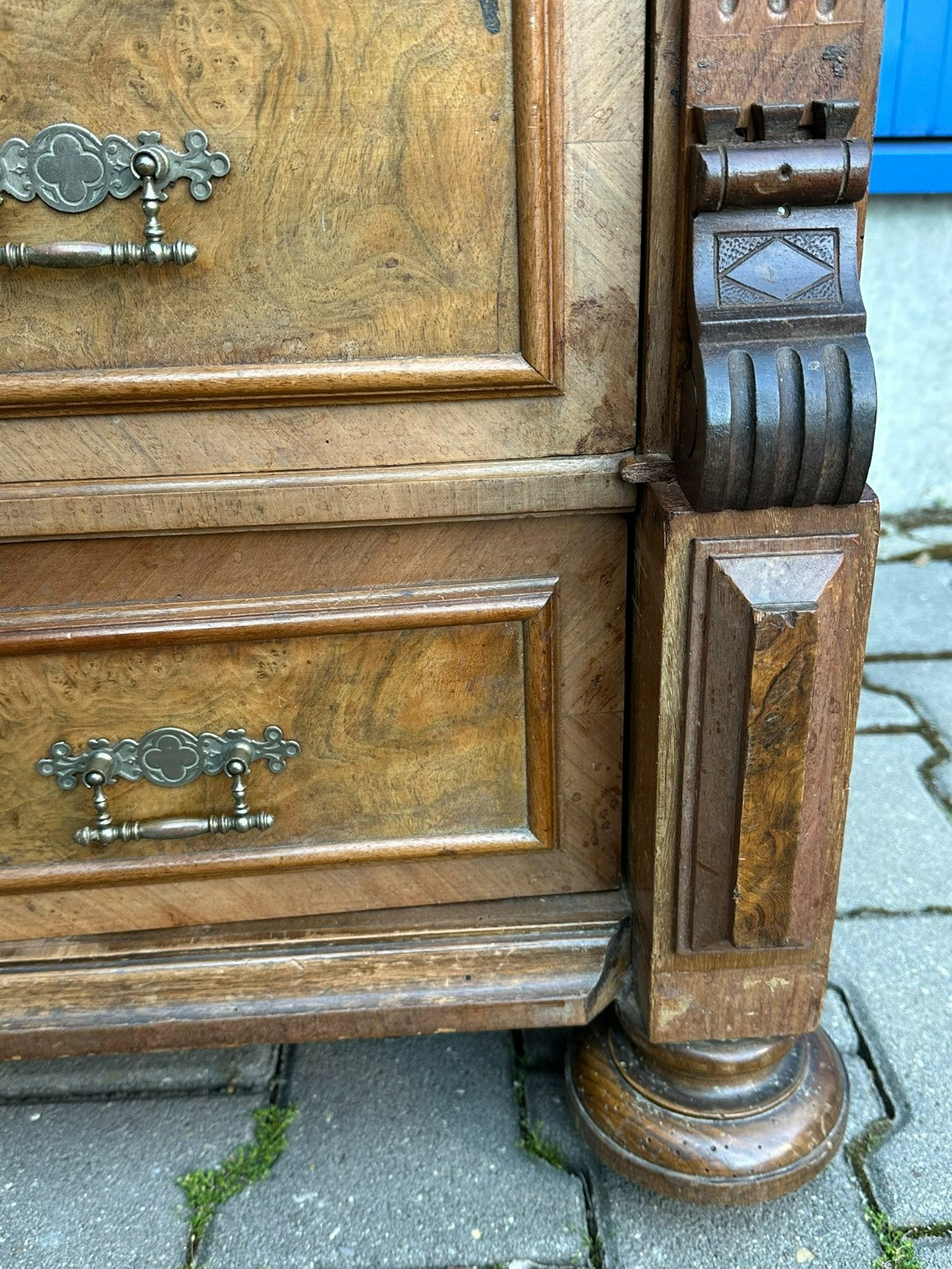 Antiker grosser Gründerzeit Sekretär um 1890 Nussbaum Furnier