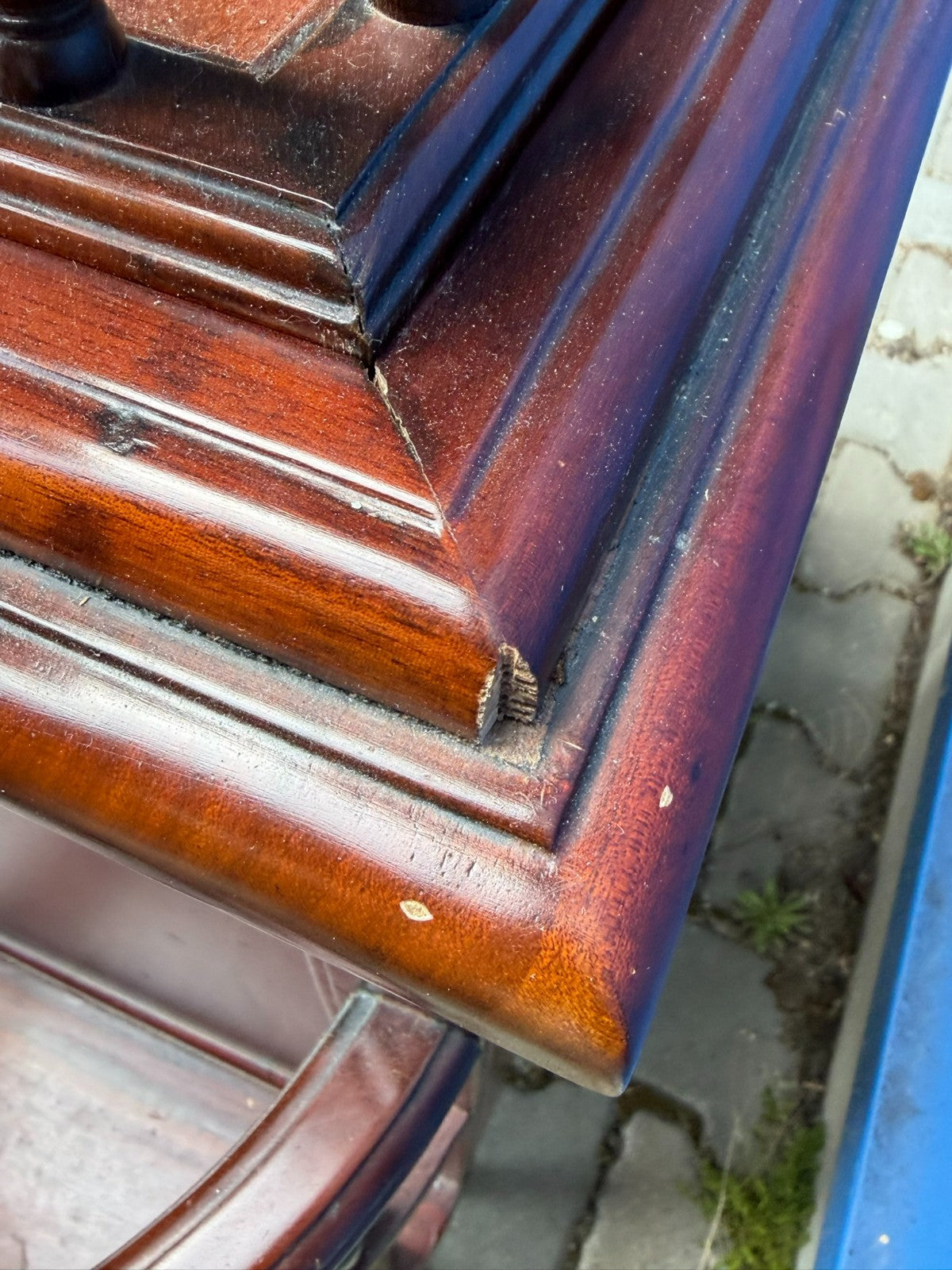Teetisch Beistelltisch mit Vitrine Servierwagen Kolonial Stil Mahagoni
