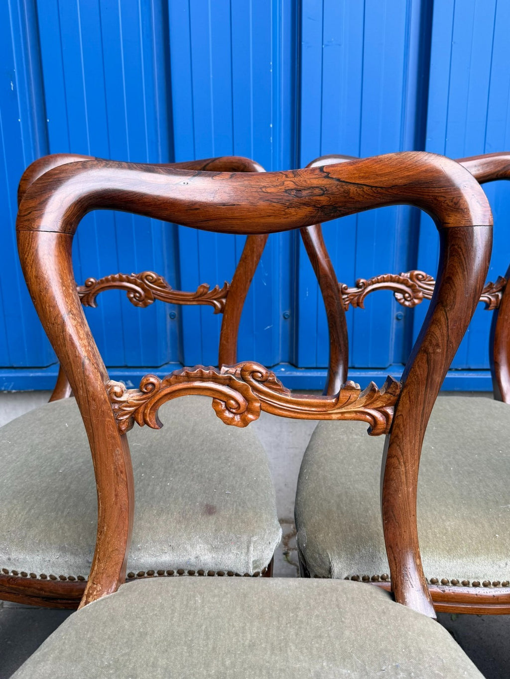 Set antike Biedermeier Stühle um 1850 Palisander Gestell - 5x antiker Stuhl