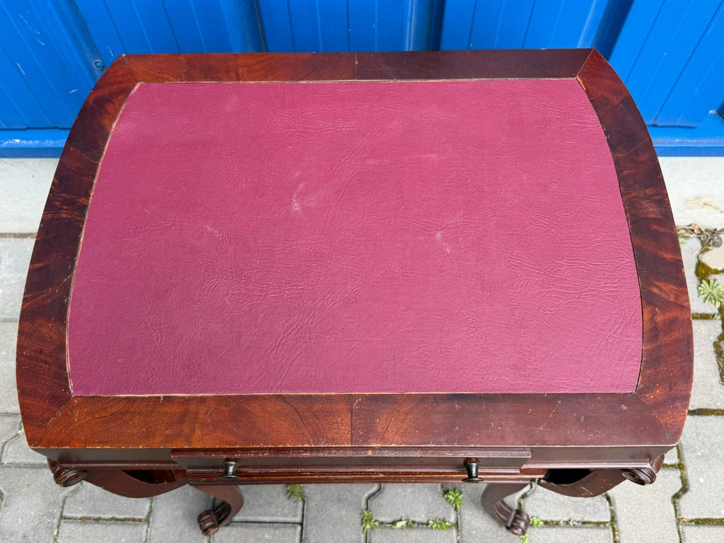 Vintage Beistelltisch England Mahagoni mit Leder