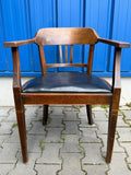 ANTIKER STUHL MIT ARMLEHNEN JUGENDSTIL UM 1910 EICHE GESTELL