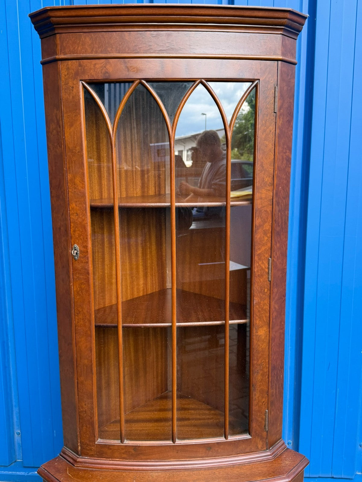 Vintage Sheradon Stil Schrank Aufsatzvitrine Vitrine Stilmöbel
