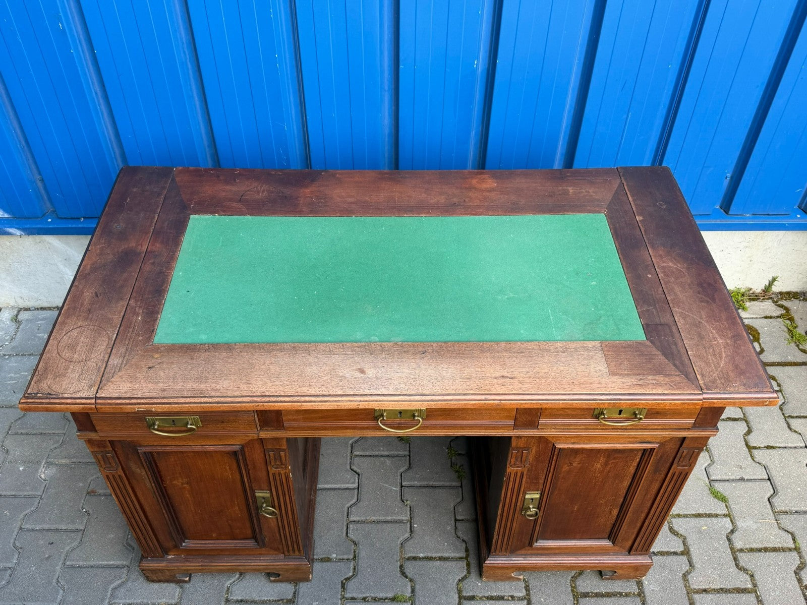 Antiker Jugendstil Schreibtisch um 1910 Nussbaum