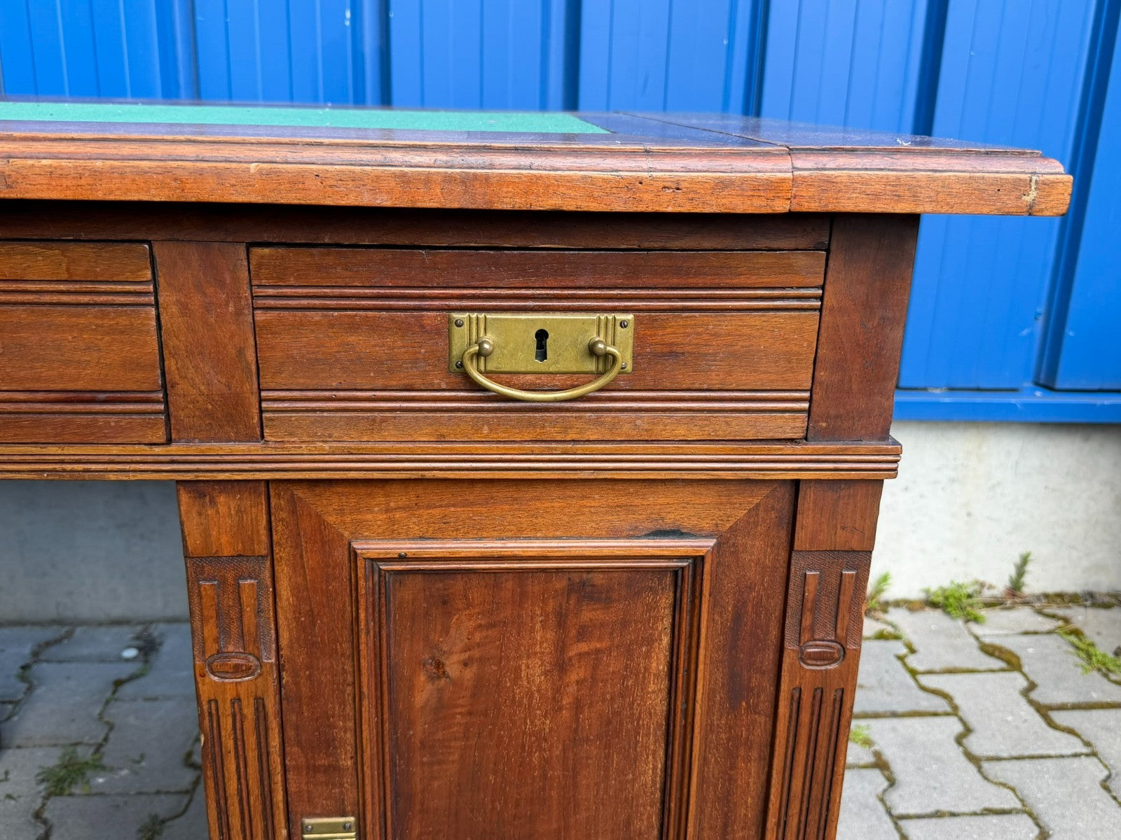 Antiker Jugendstil Schreibtisch um 1910 Nussbaum