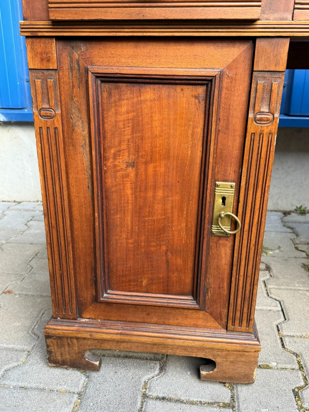 Antiker Jugendstil Schreibtisch um 1910 Nussbaum