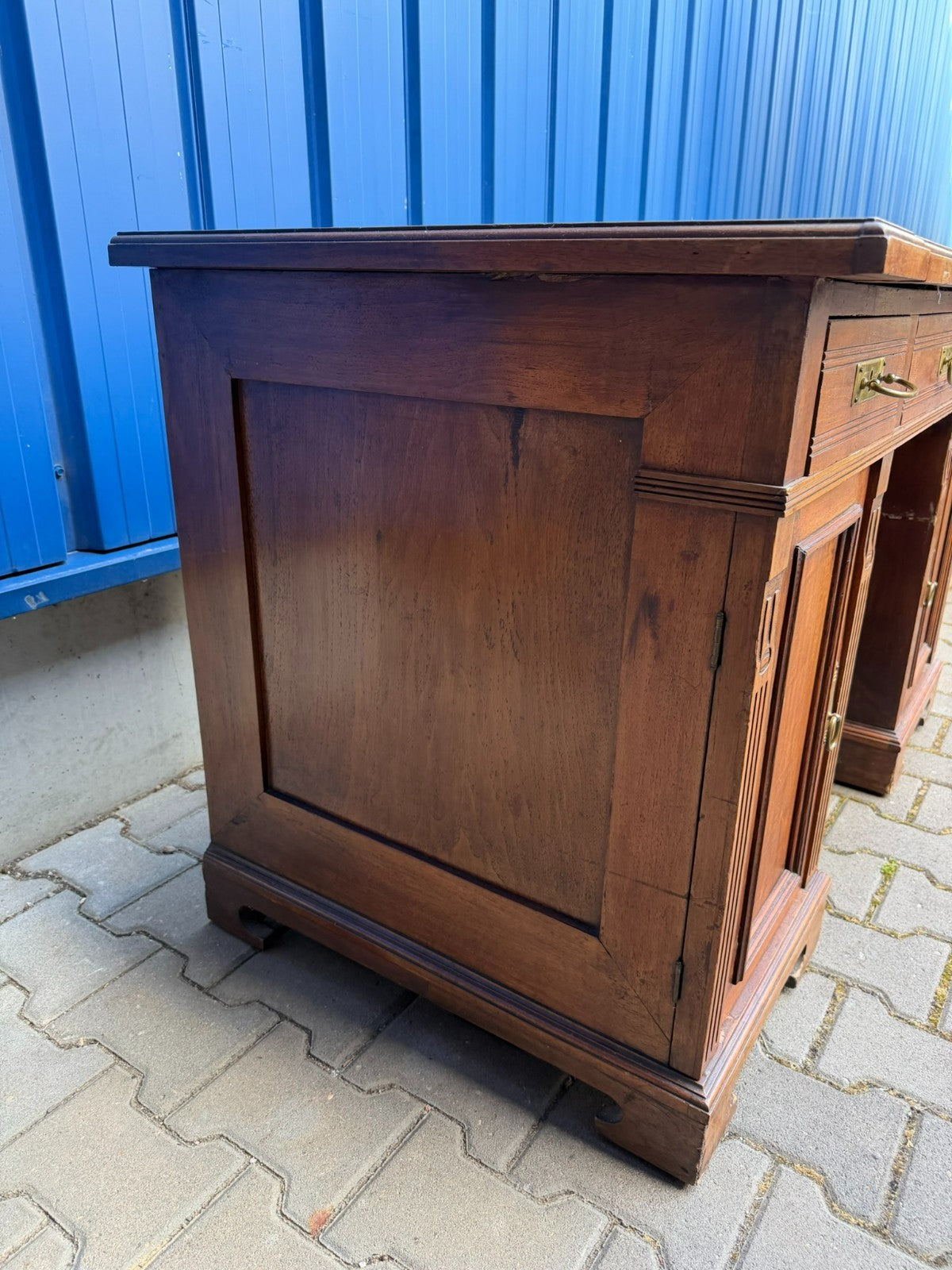 Antiker Jugendstil Schreibtisch um 1910 Nussbaum