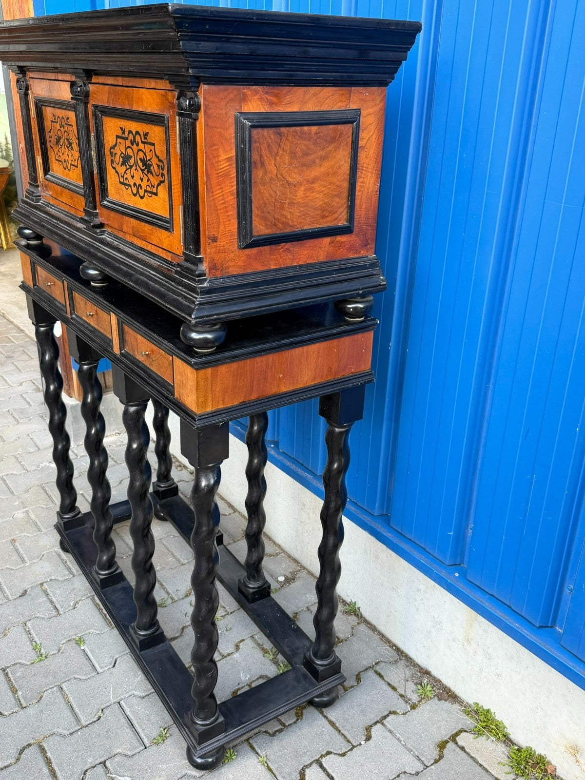 Antikes Kabinett Schrank 18/19 tes Jhdt ebonisiert