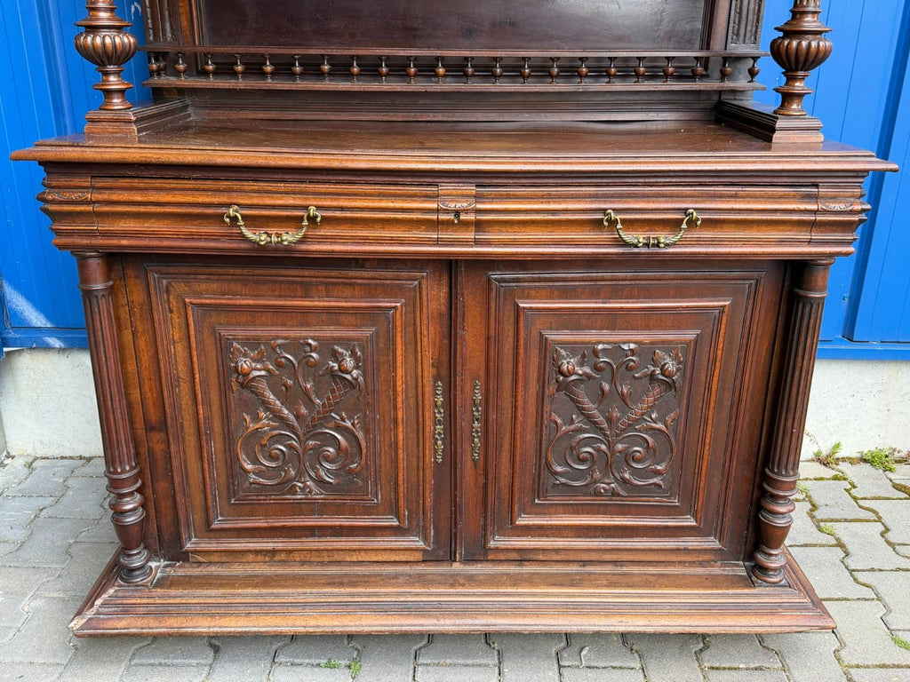 Antiker Schrank Buffet Neo Renaissance um 1880 Mahagoni Schnitzwerk