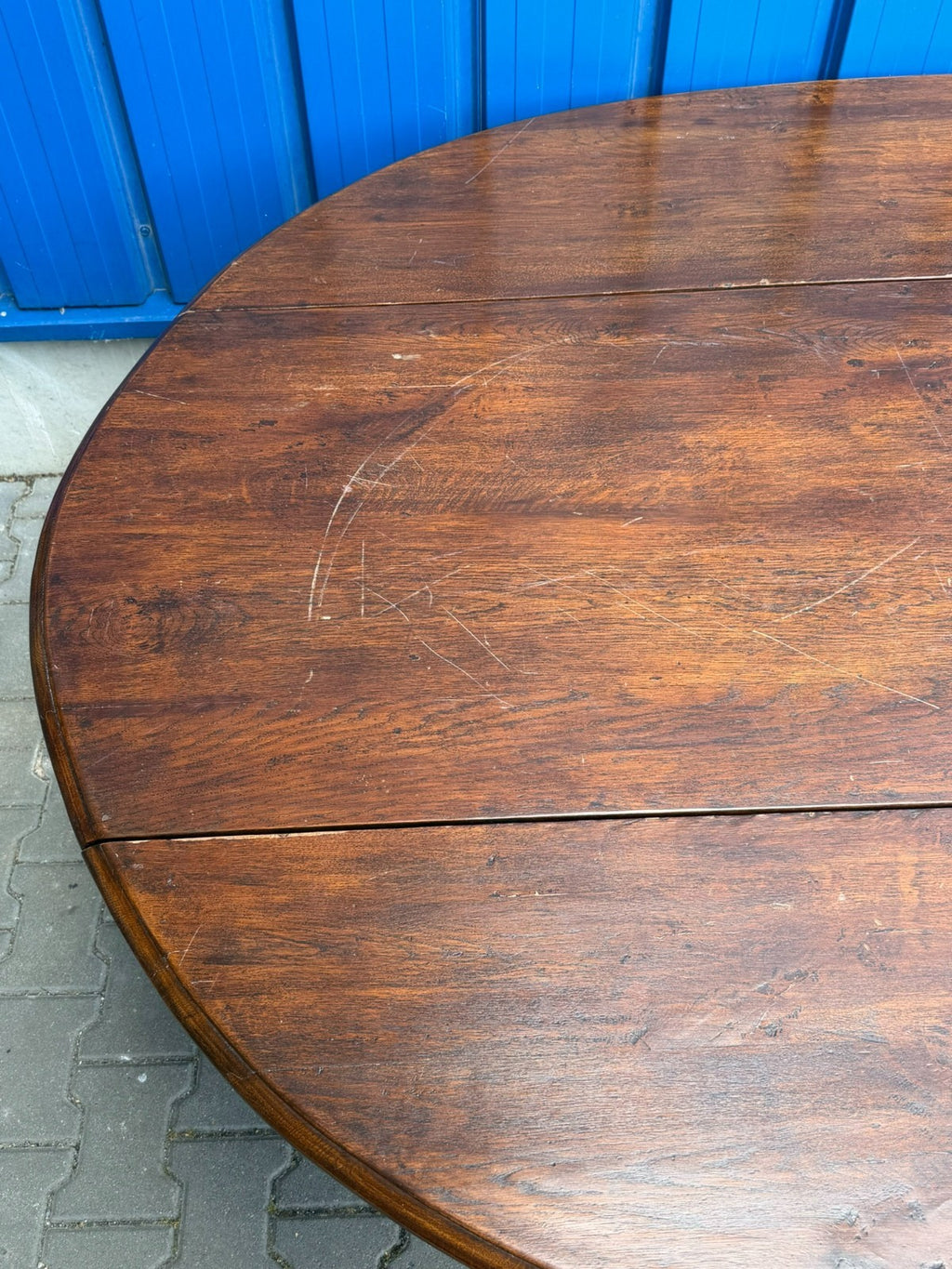Massiver Vintage Esstisch aus Eiche Frankreich Klappbare Seitenteile