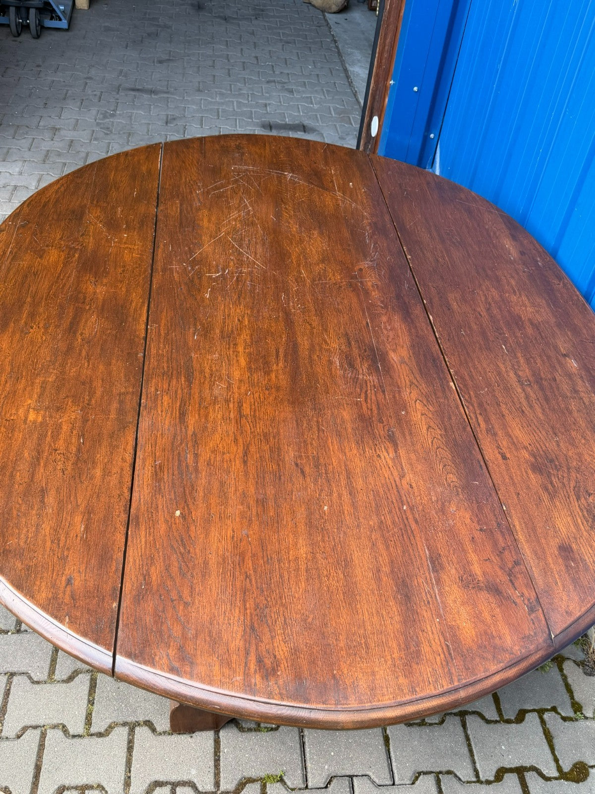 Massiver Vintage Esstisch aus Eiche Frankreich Klappbare Seitenteile