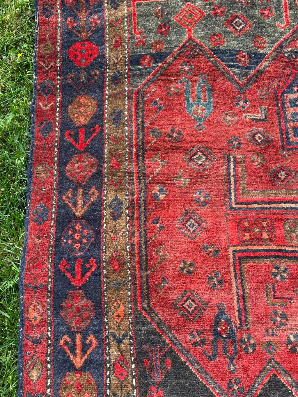 Orientteppich im Stil Hamadan Kurde Nomaden Wolle handgeknüpft 249X139 alt