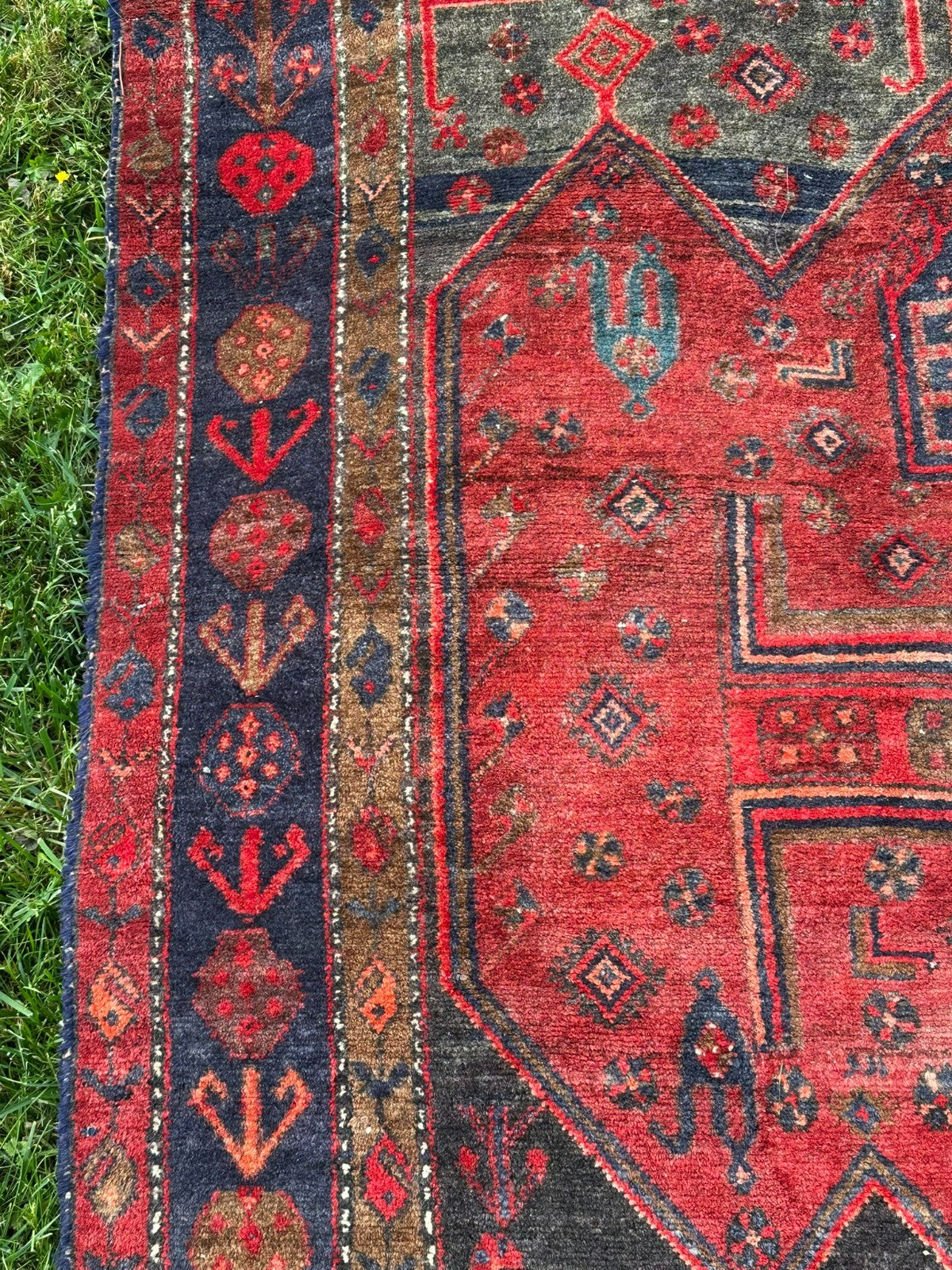Orientteppich im Stil Hamadan Kurde Nomaden Wolle handgeknüpft 249X139 alt