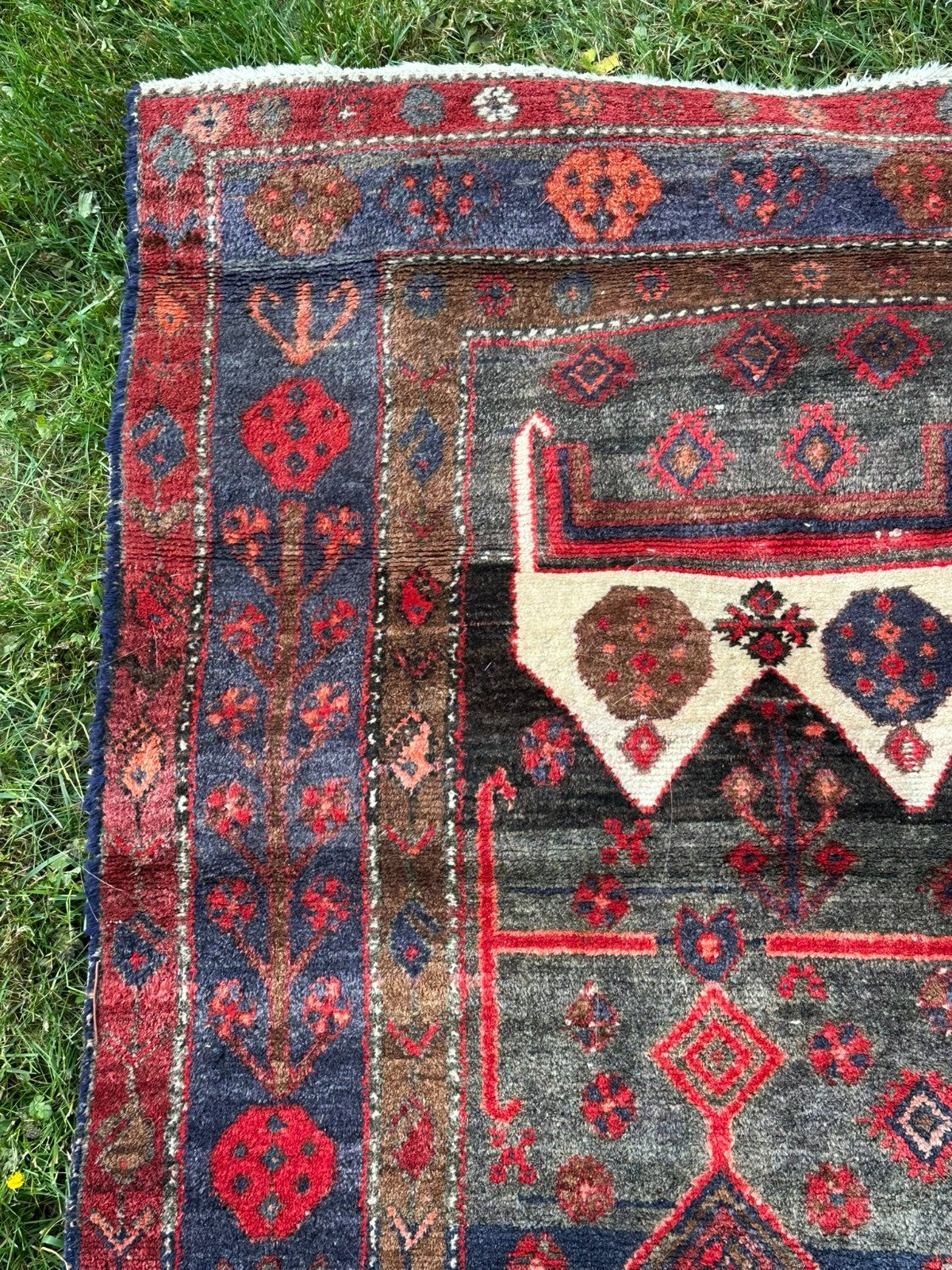 Orientteppich im Stil Hamadan Kurde Nomaden Wolle handgeknüpft 249X139 alt