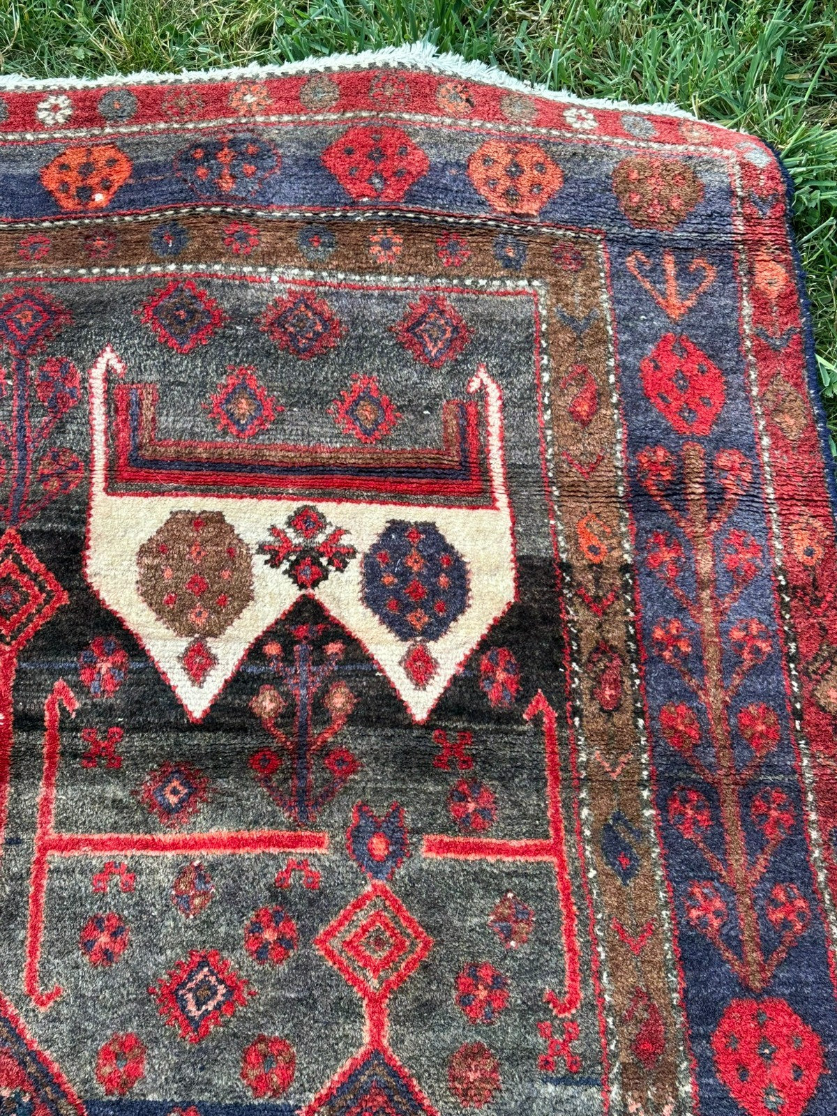 Orientteppich im Stil Hamadan Kurde Nomaden Wolle handgeknüpft 249X139 alt