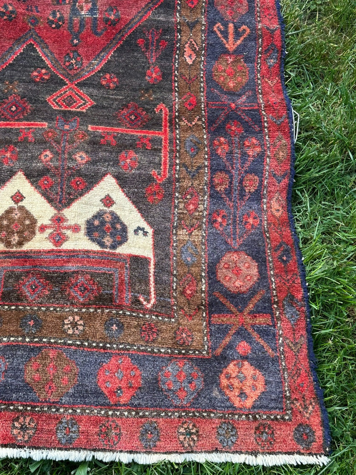 Orientteppich im Stil Hamadan Kurde Nomaden Wolle handgeknüpft 249X139 alt