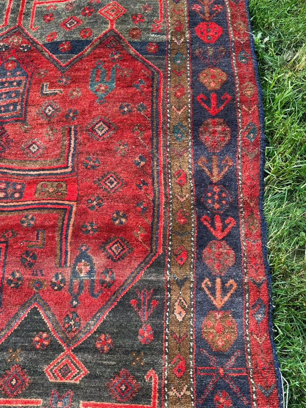 Orientteppich im Stil Hamadan Kurde Nomaden Wolle handgeknüpft 249X139 alt