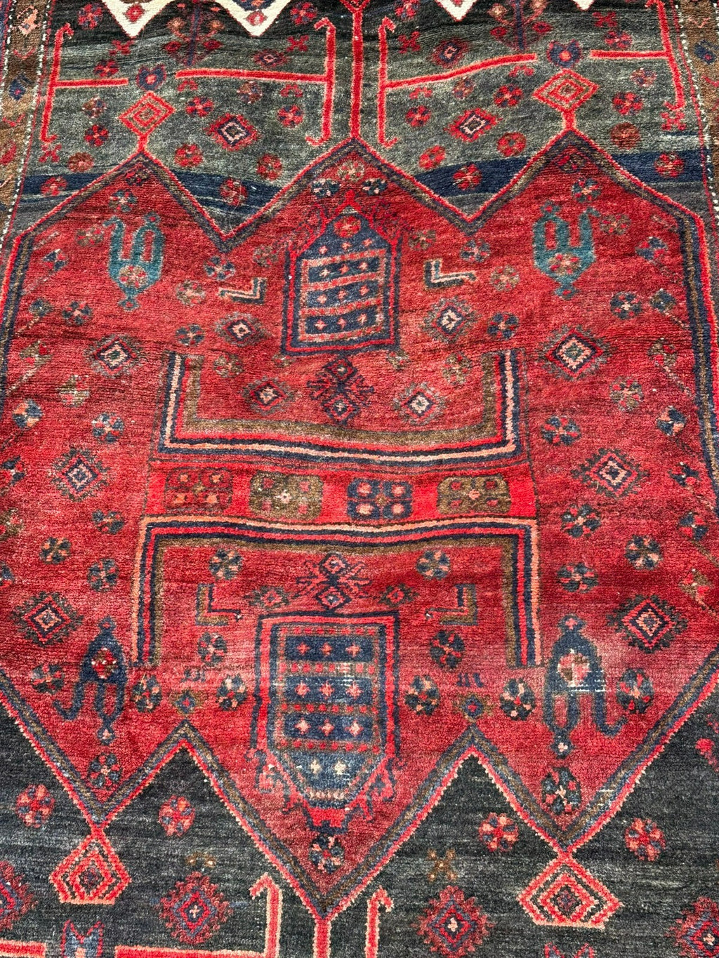 Orientteppich im Stil Hamadan Kurde Nomaden Wolle handgeknüpft 249X139 alt