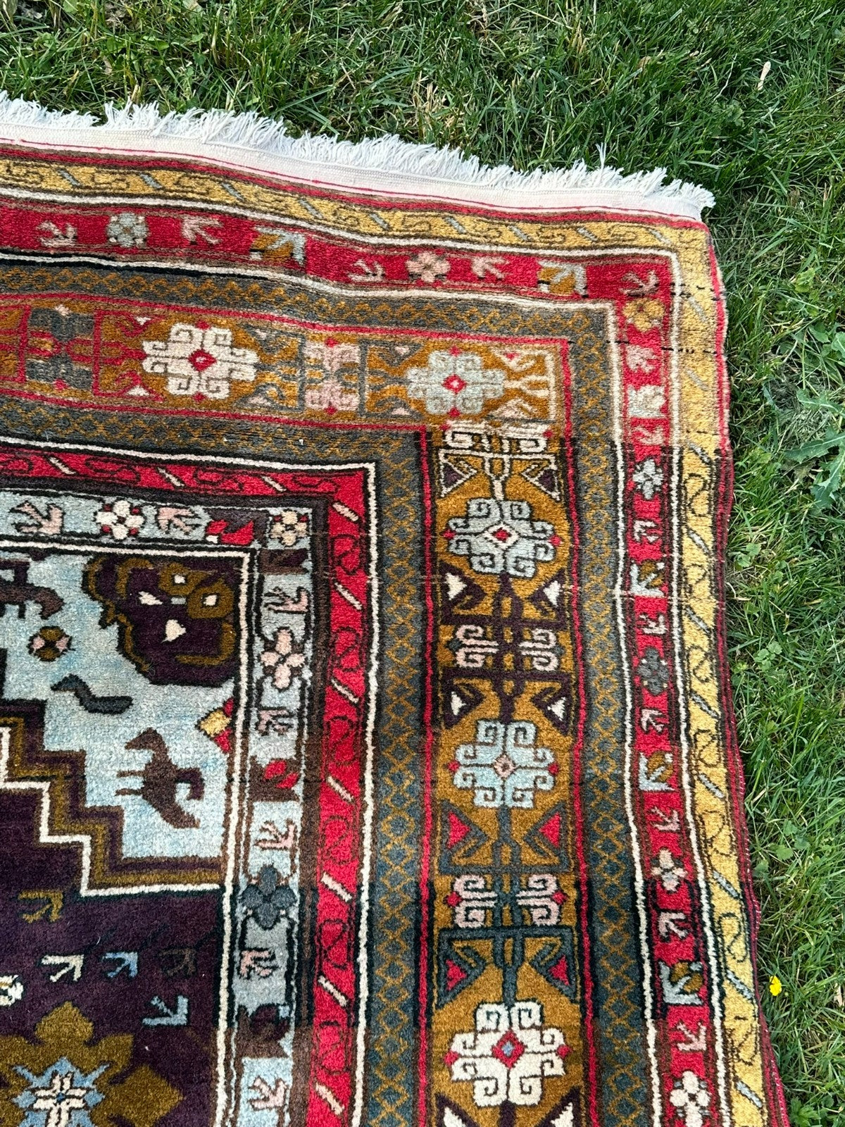 Orientteppich Kaukasisch Karabagh Stil Wolle handgeknüpft 292X204 alt