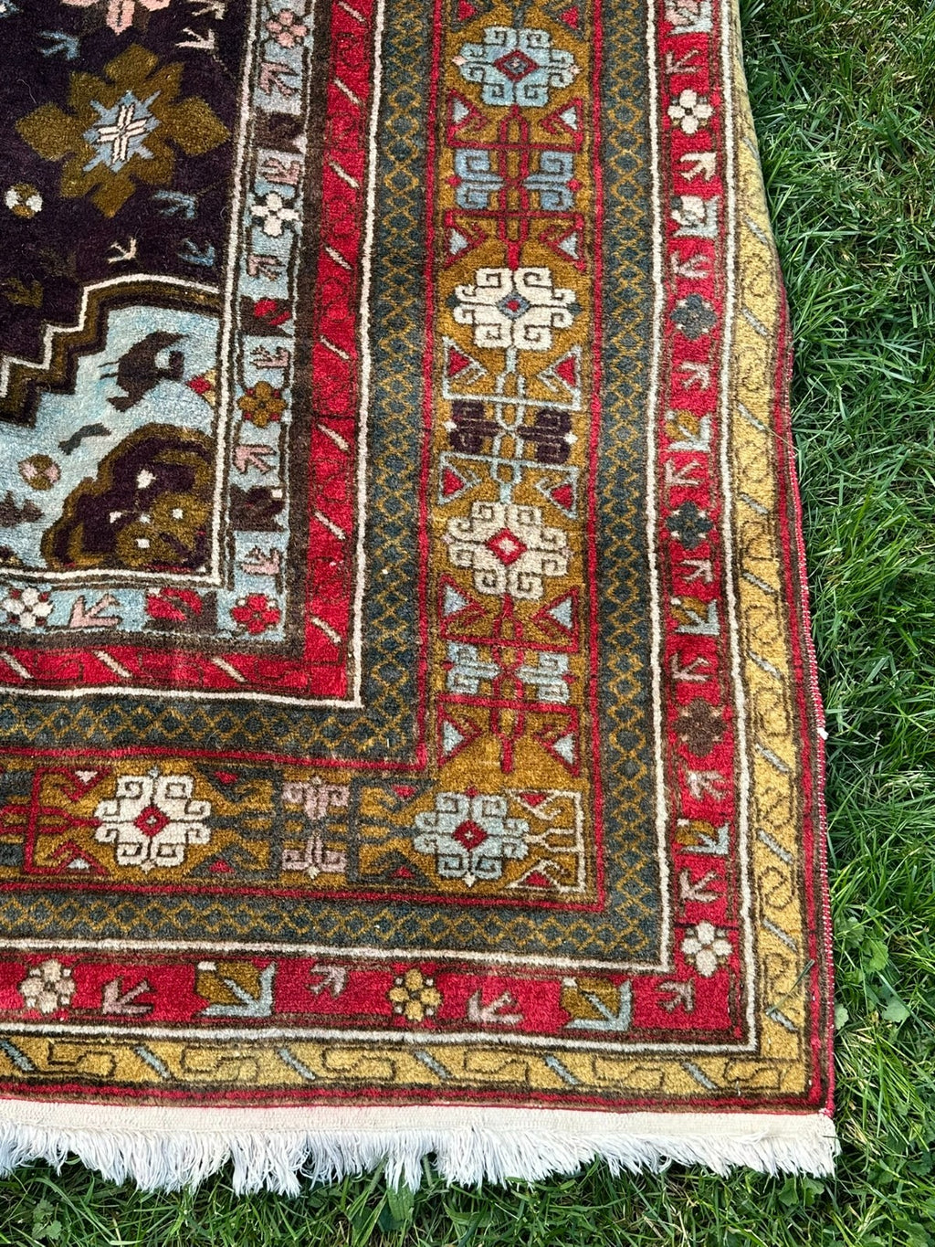 Orientteppich Kaukasisch Karabagh Stil Wolle handgeknüpft 292X204 alt