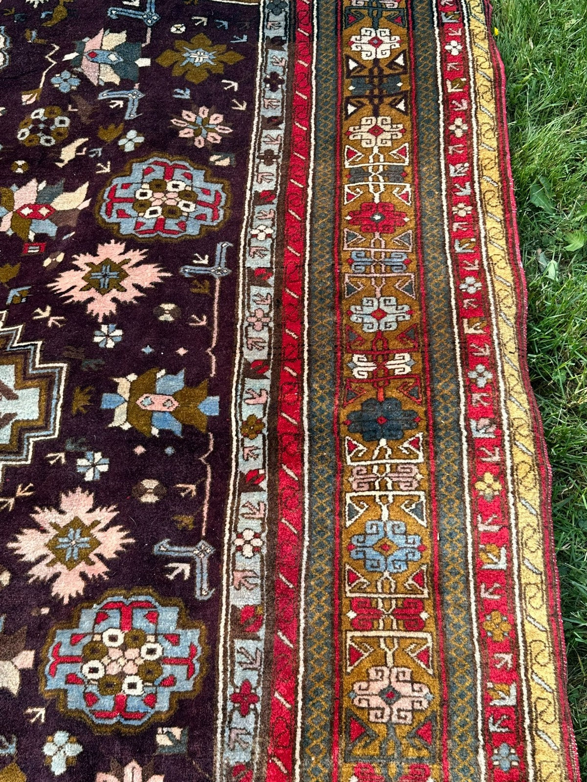 Orientteppich Kaukasisch Karabagh Stil Wolle handgeknüpft 292X204 alt