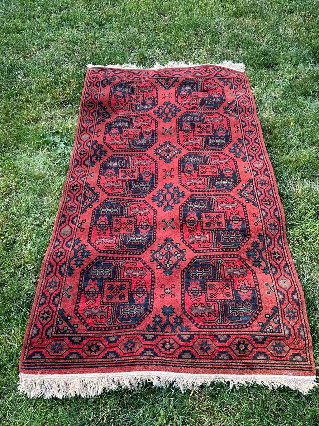 Orientteppich Afghan Buchara Elefantenfuss Ersari Wolle handgeknüpft 235X117 alt