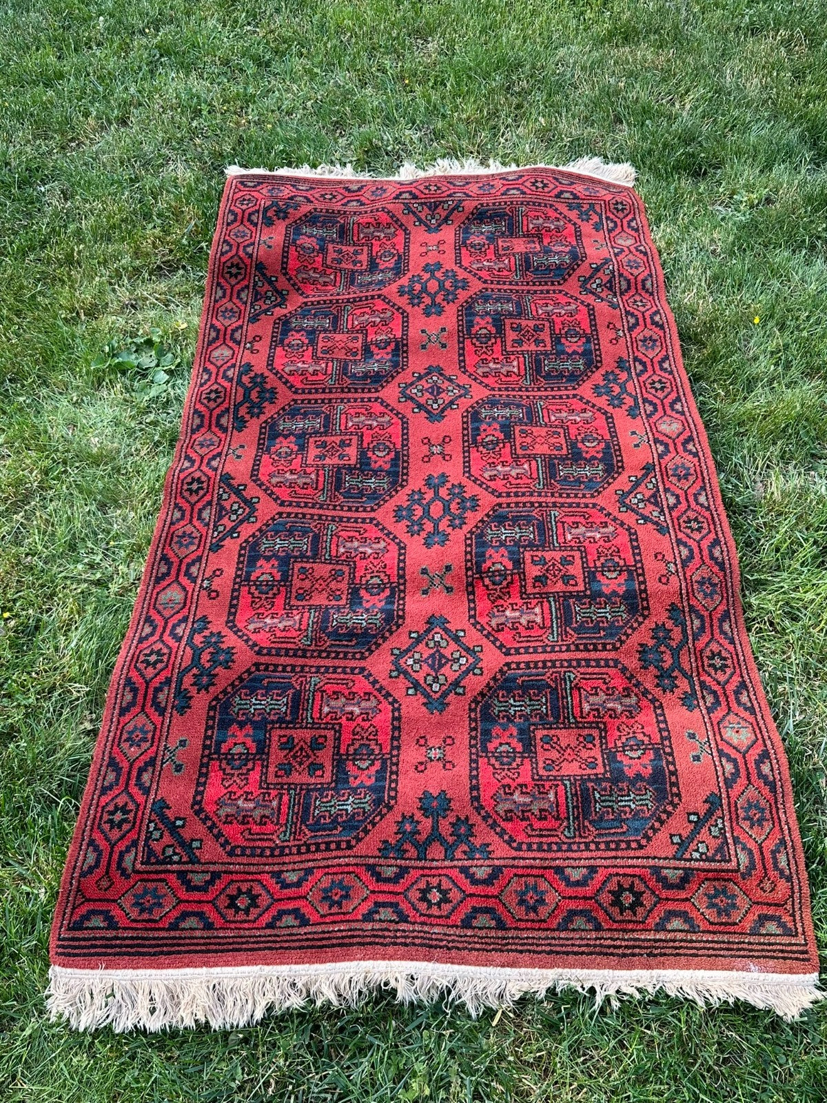 Orientteppich Afghan Buchara Elefantenfuss Ersari Wolle handgeknüpft 235X117 alt