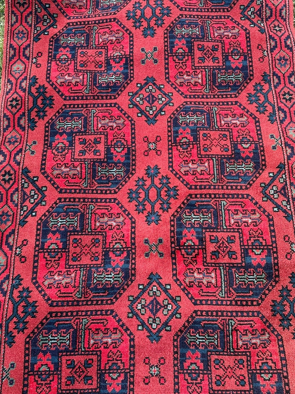 ORIENTTEPPICH AFGHAN BUCHARA ELEFANTENFUSS ERSARI WOLLE HANDGEKNÜPFT 235X117 ALT
