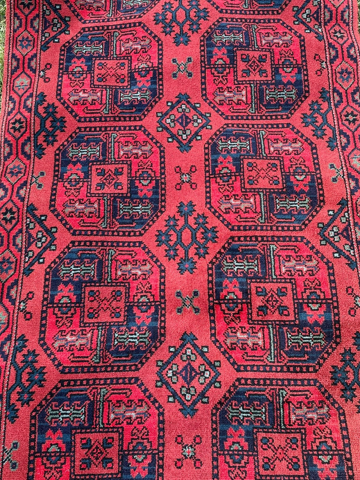 ORIENTTEPPICH AFGHAN BUCHARA ELEFANTENFUSS ERSARI WOLLE HANDGEKNÜPFT 235X117 ALT