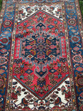 ORIENTTEPPICH IM HAMADAN-STIL HANDGEKNÜPFT ROT BLAU MEDAILLON 207 X 131 CM