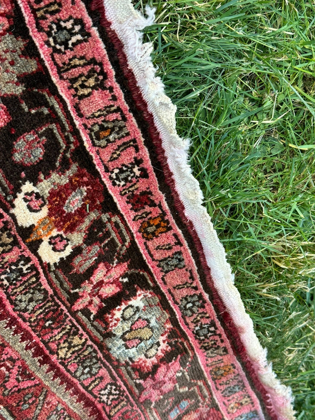 Orientteppich im Hamadan-Stil handgeknüpft Wolle Medaillon rot 157 X 110cm