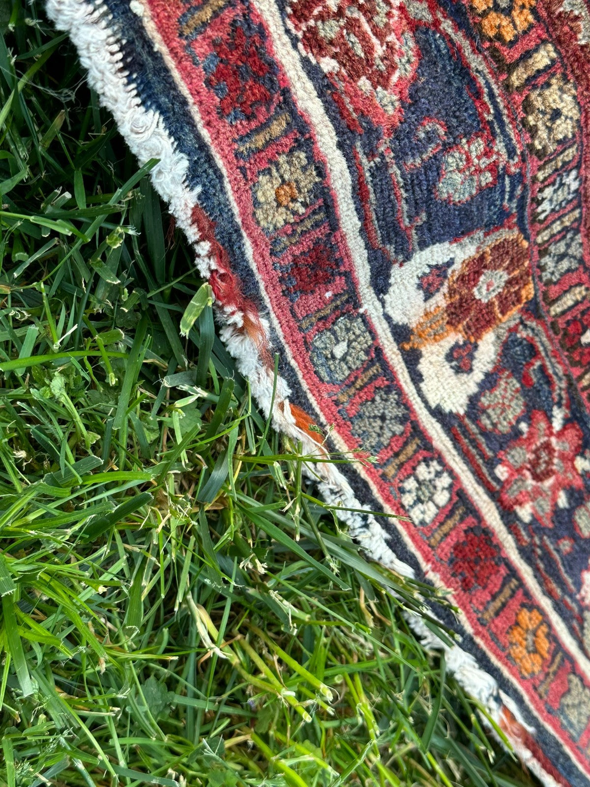 Orientteppich im Hamadan-Stil handgeknüpft Wolle Medaillon rot 157 X 110cm