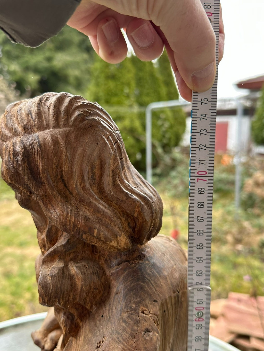 Neo Gotik Heiligenfigur Heiliger mit Buch Eiche handgeschnitzt 75cm 20 tes